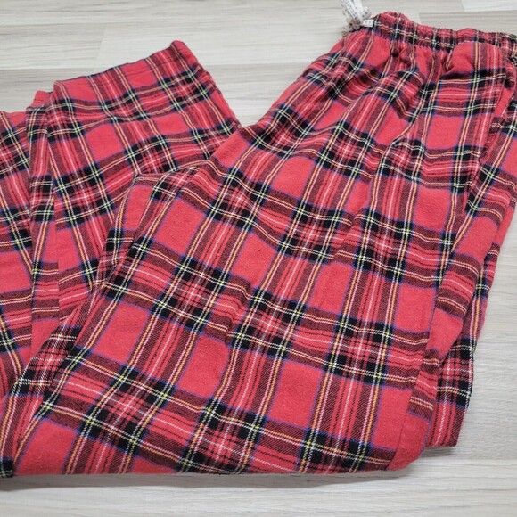 ASHFORD & BROOKS Mens Red Plaid Cotton Pajama Pants Size Small - Picture 2 of 7